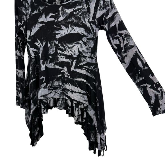 Annie Turbin Womens Sz MEDIUM 2 Super Stretchy Wearable Art Blouse Shirt Top - Picture 4 of 7